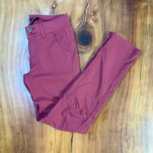 Prana Halle Straight Women's Hiking Pants 0 Reg Nylon Red W4119RG23 G3-28